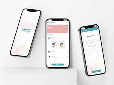 Name Generator App app application baby design generator name ui uiux