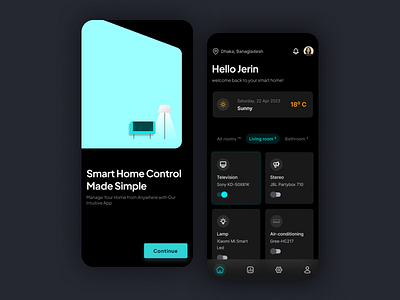 Smart Home App Design app design darksmart home app design home home app smart home smart home app design