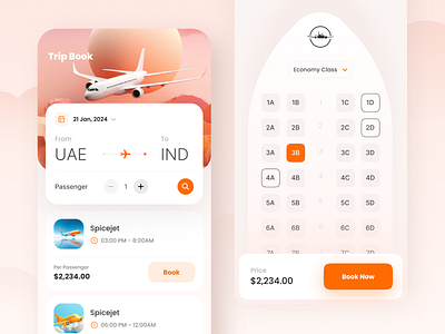 Flight Ticket Booking App app design figma design mobile app mobile application product design ticket booking app ubrain ubrainstudios ui uiux ux