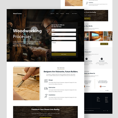 Wood Turners - Landing Page figma heropage illustration landing landingpage ui web webpage website