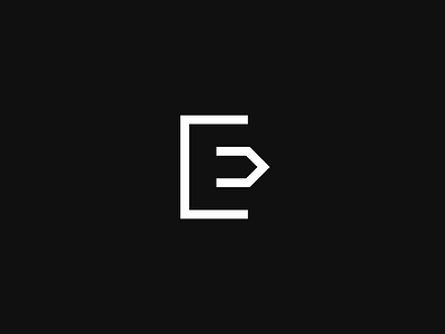 E / Exit arrow design e icon e logo exit exit icon exit sign icon letter e logo monogram negative space