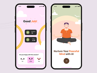 Meditaion App appdesign application design figma mobileapp mobileapplication ui