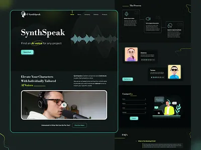 AI Voice Project homepage landingpage ui uiux webpage website design