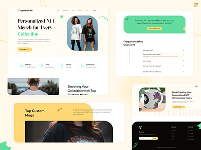 NFT Merch Website UI Design awesome design work homepage landingpage ui uiux web page website design