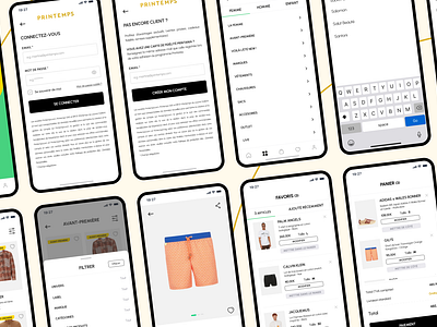 Printemps.com - E-commerce App UI/UX Design app button design card component library design e commerce e commerce app mobile app ui
