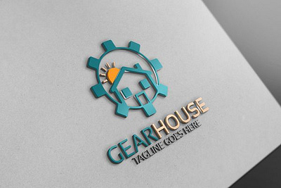 gear house logo branding gear house logo graphic design logo