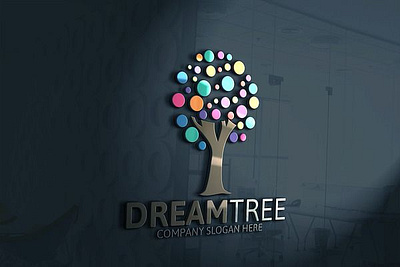 Dream tree logo 3d branding dream tree logo graphic design logo