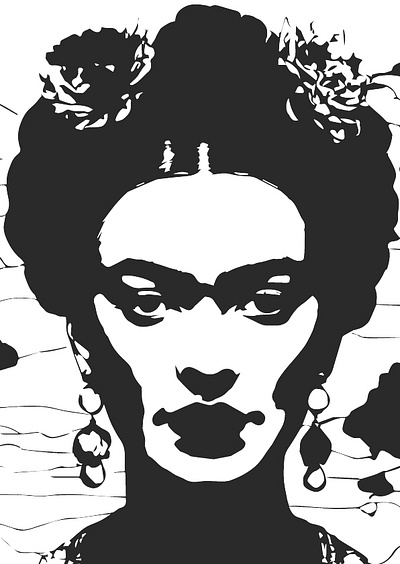 Frida Kahlo in Black frida fridakahlo hess illustration juliahess kahlo latin mexico