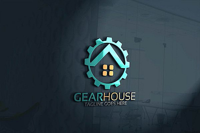 house gear 3d branding graphic design house gear logo