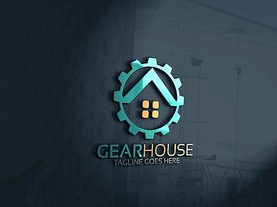 house gear 3d branding graphic design house gear logo