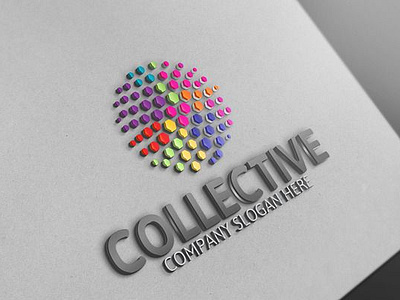 collec logo 3d branding collec logo graphic design logo