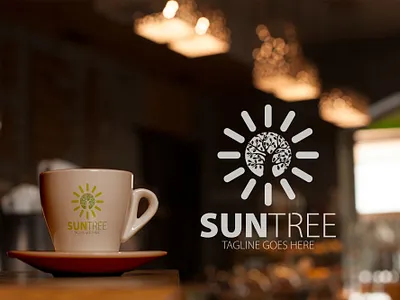 sun tree logo branding graphic design logo sun tree logo