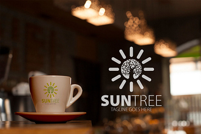 sun tree logo branding graphic design logo sun tree logo