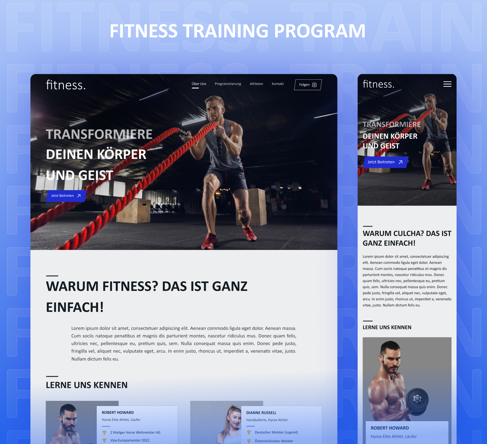 Fitness Training Program cleandesign creativewebdesign design designinspiration digitaldesign fitnesswebsite gymdesign gymlife landingpage minimaldesign mobiledesign moderndesign responsivedesign sportdesign sportswebsite training uidesign visualdesign webdesign workout