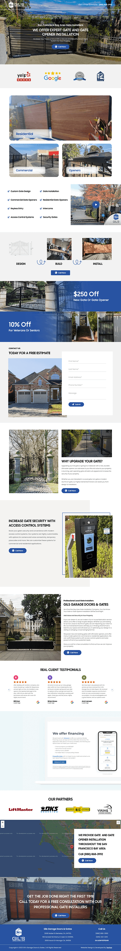 Gate installers landing page UI UX design. branding design graphic design landing page landing page design logo typography ui ui design ux ux design web design website design