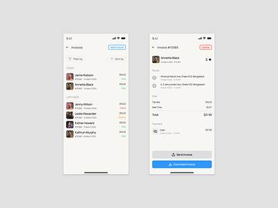 Invoice Generator app ui driver invoice invoice generator ios design system mobile app ride share rider ui design