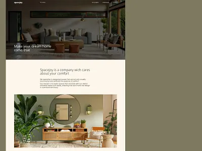 Interior design company concept calm comfortable design interior interior design interior design company landing landing page ui uxui webdesign website website design