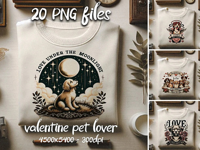 9 Valentine Pet Love PNG Bundle 3d animation graphic design motion graphics