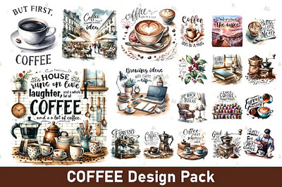 3 Coffee Lovers PNG Bundle 3d animation branding graphic design logo motion graphics ui