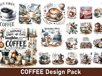3 Coffee Lovers PNG Bundle 3d animation branding graphic design logo motion graphics ui
