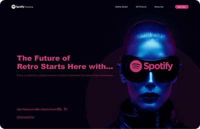 Spotify Ad with Concept Track Playlist Promotion advertising branding des design graphic design landing page music spotify design typography ui ux