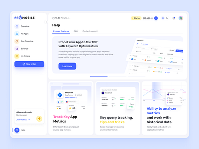 Onboarding UI Cards Advertising Platform advertising app app ui blue cards dailyui dashboard graphic design help metrics modals onboarding promo tables ui ui ui cards