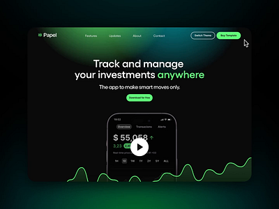 Papel - Multi Asset Manager Website animation clean crypto cryptocurrency design financial fintech home landing minimal simple startup ui ux web design webpage website