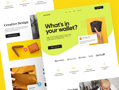 Wallet Product Shopify Website ecommerce finance money product design shopify website store uiux wallet web design website