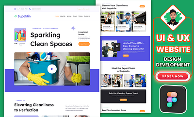 Cleaning Services Website Landing Page UI/UX Design app ui app ui ux figma website design graphic design house cleaning website interactive ui design landing page design landing page ui landing page ux office cleaning website services website design shopify website design ui ui ux design ui ux designer webflow website design website design website ui ux wix website design wordpress website