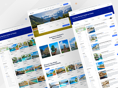 Camp - Hotel Booking Website booking app booking platform car clean hotel hotel booking website hotel reserving landing page minimal design real estate website tourism tourism agency ui ui design uiux vacation