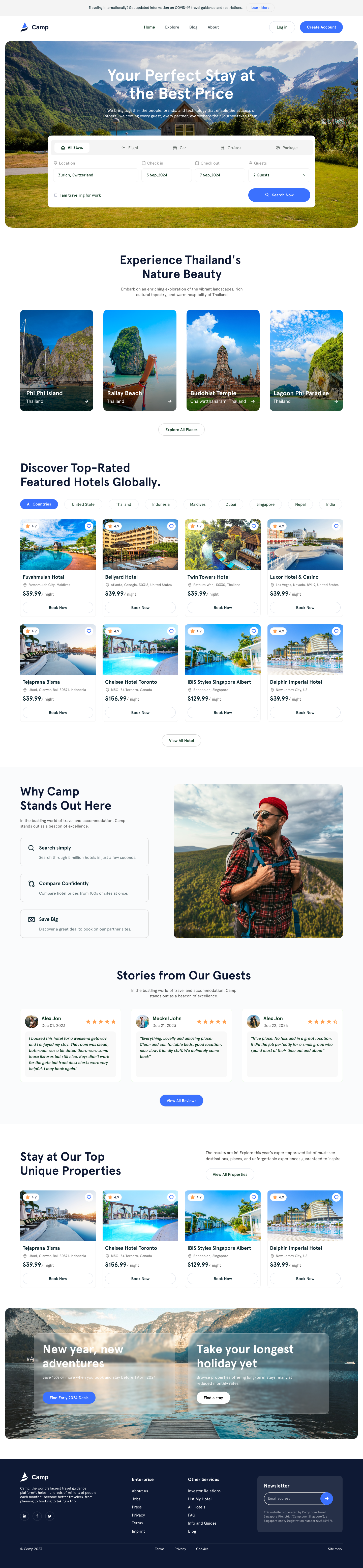 Example of Minimal Modern Landing Page Design