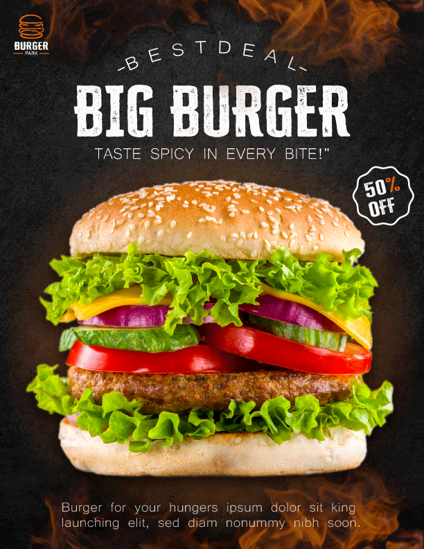 burger banner branding graphic design