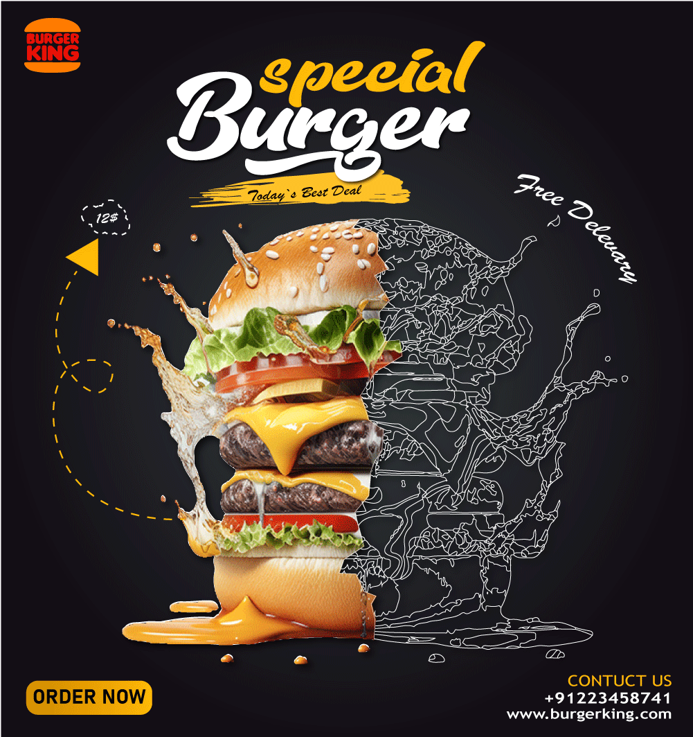 banner burger graphic design