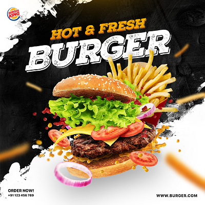 banner burger graphic design