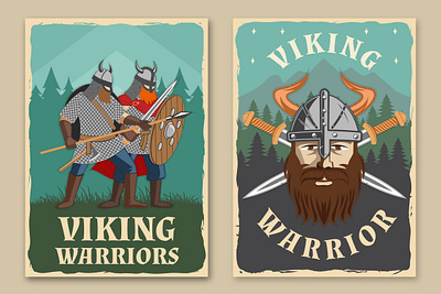 Viking warrior banner flyer poster shield sword viking warrior