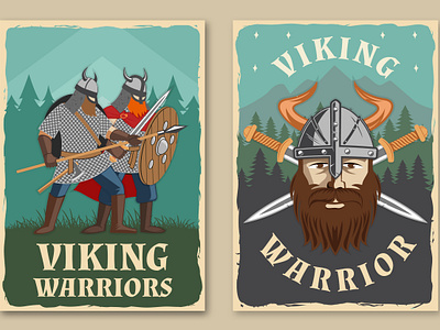 Viking warrior banner flyer poster shield sword viking warrior