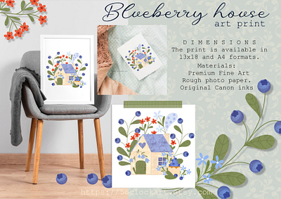 Art print “Blueberry house” art print design graphic design illustration