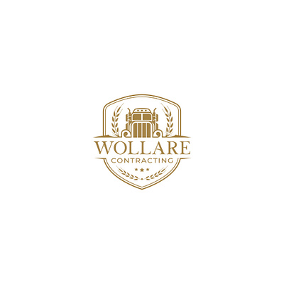 Wollare Contracting Vintage Logo Design contracting illustration logo retro truck vintage vintage logo