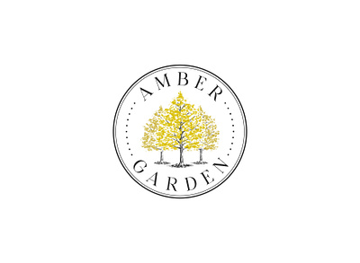Amber Garden Vintage Logo Design hand drawn illustration logo retro tree vintage vintage logo