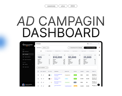 Ad Campaign Creation Dashboard ad animation campaign figma graphic design typography ui ui design uiux