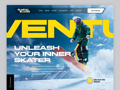 Glacial Blades - Ski Website design landing page landing page design skating ski snowboard ui ui design uiux ux web web design website website design