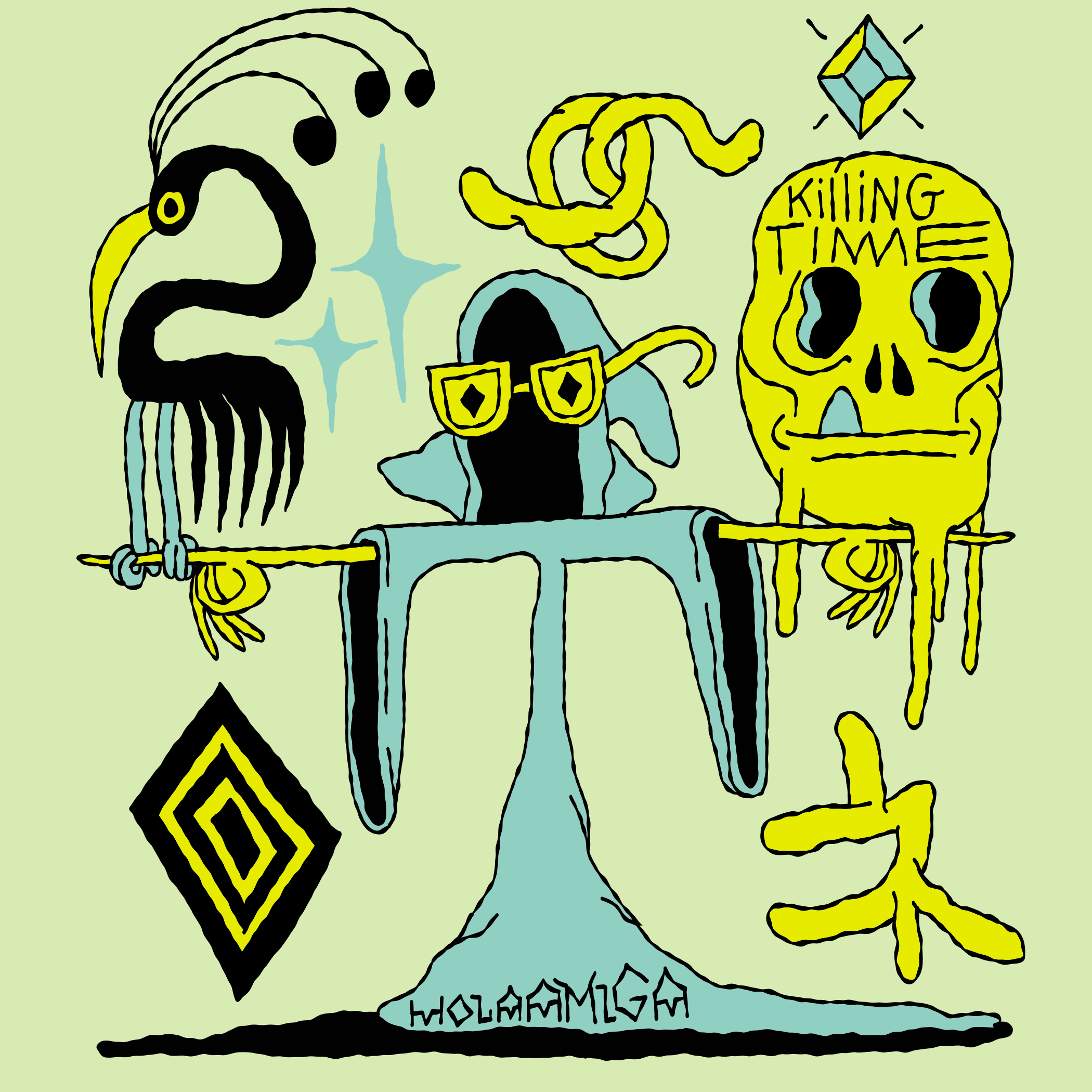 Big World alexander blue art illustration lettering