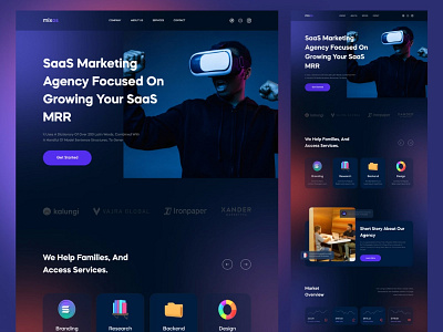 Sass App Landing Page UI agency agency landing page app app landing page dark landing landing page marketing agency marketing page modern revenue saas sales sass app software template ui uidesign web design website