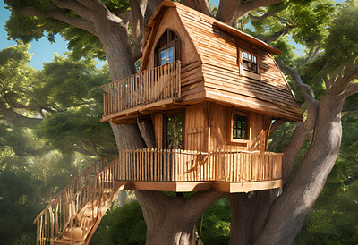 Tree House ai closeup dall e design graphic design illustration tree house ui