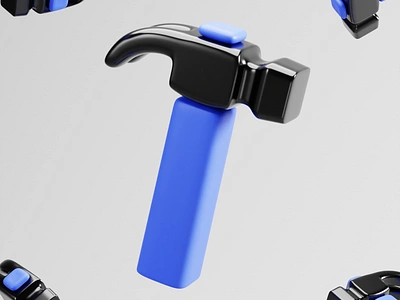 Hammer 3d 3dicon blender branding graphic design hammer icon illustration render ui