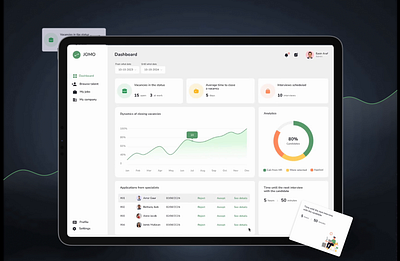 Jomo - service for companies looking for specialists adaptive design crm figma platform saas uxui design