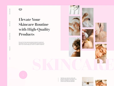 Skincare Landing Page Design Exploration beauty brandguide branding design system designconcept ecommerce femenine landing page modern pink product product page skincare typography webdesign woman