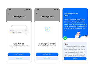 Abacus - Onboarding bank app finance fintech intro notifications onboarding