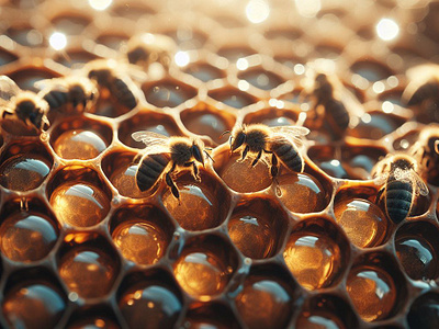 Hexagon Wonder ai bees dall e design graphic design hexagon ui