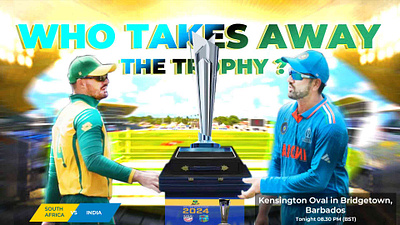 T20 Cricket World cup Thumbnail Design adobe photoshop bcci design grand finale graphic design proteas fire social media design sports t20 world cup cricket 2024 thumbnail design